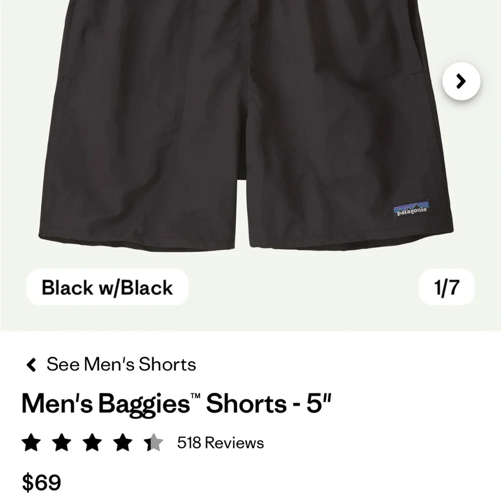 Patagonia 5” baggies, like new! Lining, XS - Picture 5 of 5
